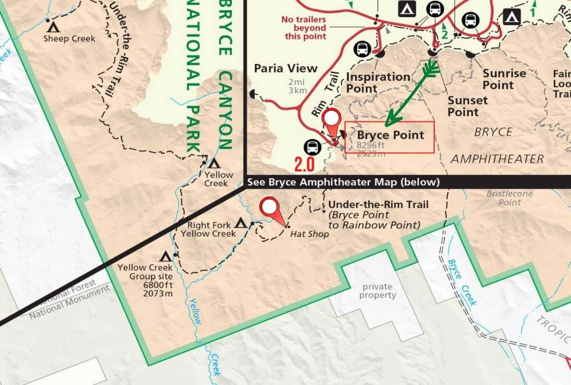 Best Hikes in Bryce Canyon Map of Hat Shop Trail In Bryce Canyon