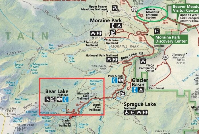 Bierstadt Lake Map