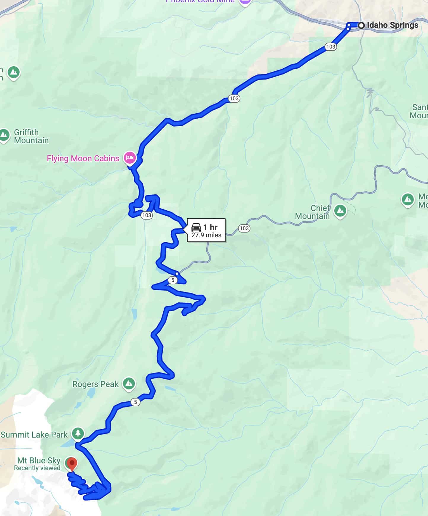 Mount Blue Sky Scenic Byway Map