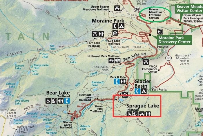 Sprague Lake Map