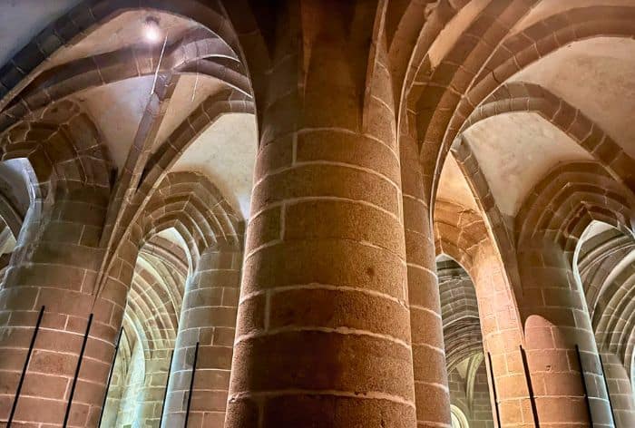 Crypt of the Great Pillars on Mont Saint-Michel